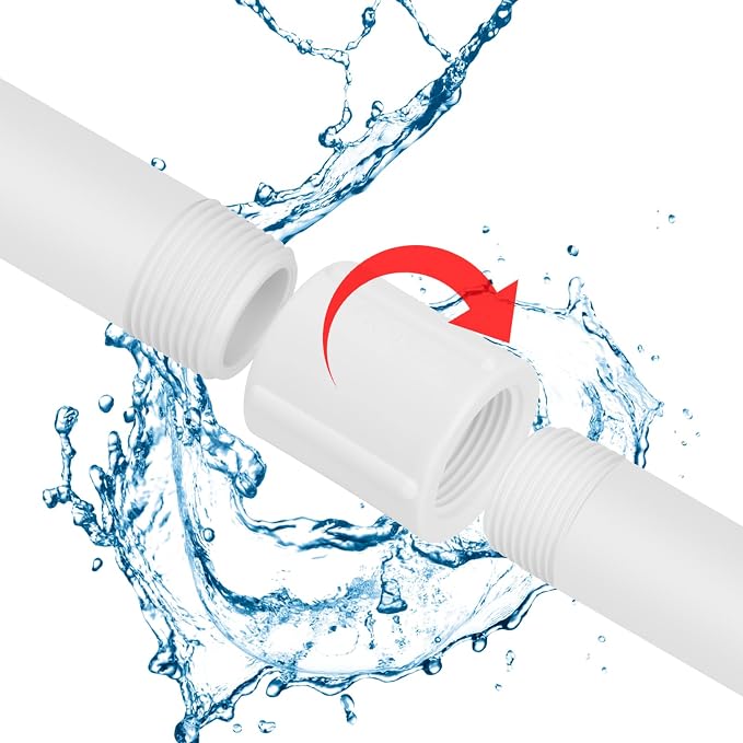 10Pack 1/2" Double Female Thread PVC Pipe Coupling Adapter Pipe Fitting - Image 6