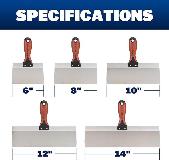 MARSHALLTOWN Drywall Taping Knife Set, 5 Piece, Mud Knife Tool Kit | Five - Image 3