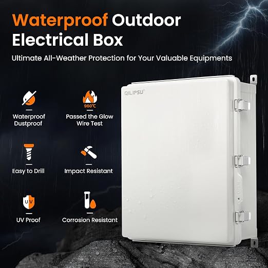 QILIPSU UL94-V0 Outdoor Electrical Box 20.3"x16.4"x7.9" Waterproof Junction Box - Image 3