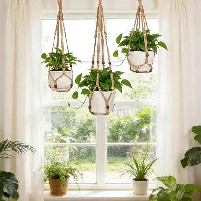 YIBOT Macrame Plant Hangers Hanging Planters - Image 8