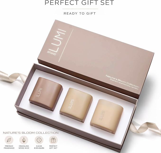 Set of 3 Premium Scented Soy Candles Gift Set | Nature's Bloom Collection - Image 3