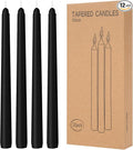 12 Pack Black Taper Candles 10 inch by LYOBATHLLC