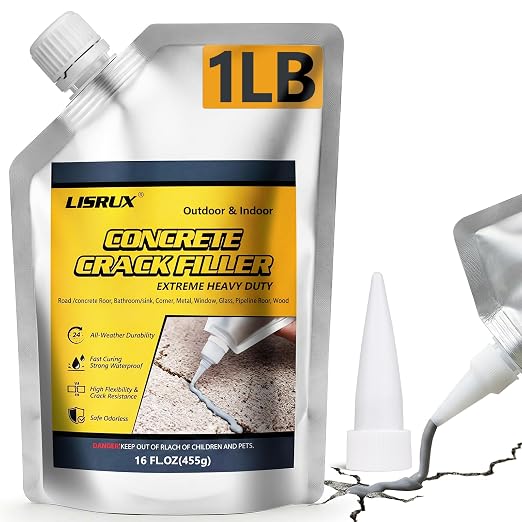 Concrete Crack Filler, 1 LB High Elasticity Cement Crack Filler, Self-Leveling by LISRUX