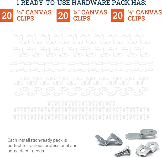 PHS Canvas Offset Clips, 1/8 to 1/2 in, 60 Piece Variety Pack - Image 5