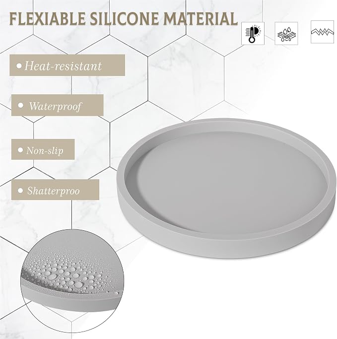 Silicone Bathroom Tray Coffee Table Decor Perfume Organizer, Waterproof - Image 3