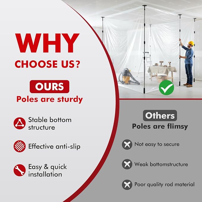 12FT Dust Barrier Poles - Image 5