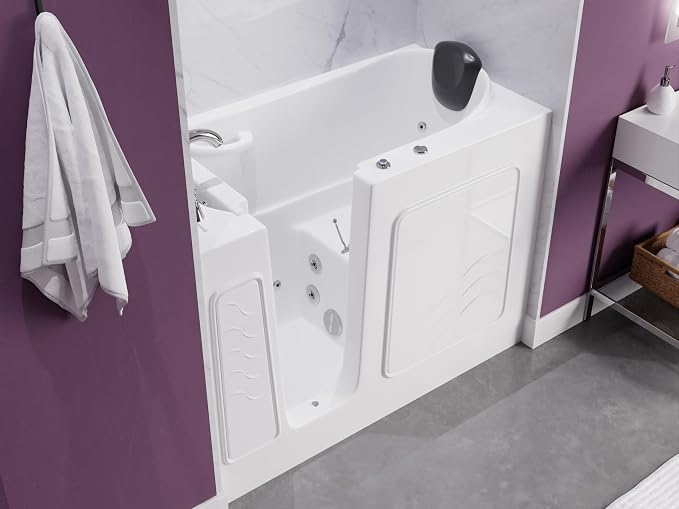 ANZZI Walk In Tub, 26 X 53 In, Left Drain, 15 Whirlpool Jets, Inline | Slip - Image 2