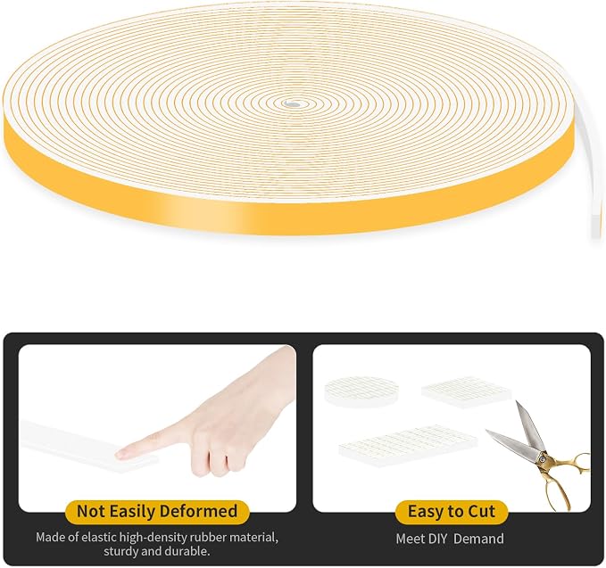 Foam Tape, Weather Stripping, High Density CR, Soundproof, 1/2 in x 1/16 in x - Image 4