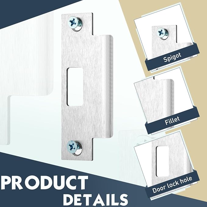 Tandefio 4 7/8 x 3 3/8 x 1 1/4 Inch Deadbolt Strike Plate, Residential - Image 4