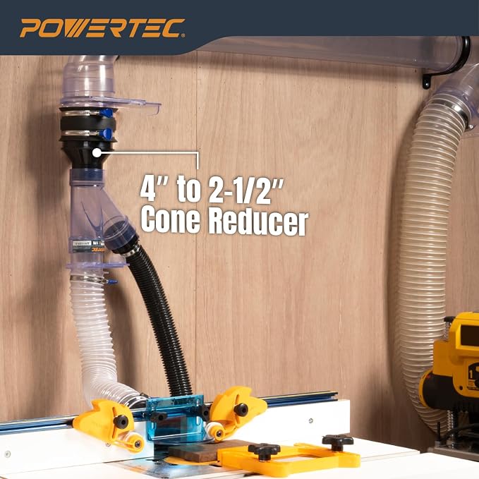 POWERTEC 70136 4" to 2-1/2" Cone Reducer, Dust Collection Fittings - Image 2