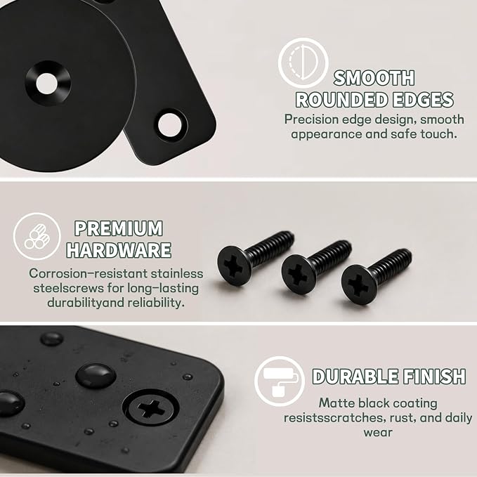 4PCS Door Hole Cover Plate Kit, 2-5/8" Diameter Deadbolt Cover & 1" x 2-1/4" - Image 3