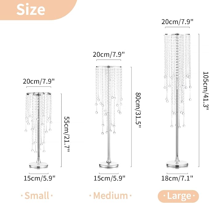 NUPTIO Silver Vases for Centerpieces Wedding - Image 3