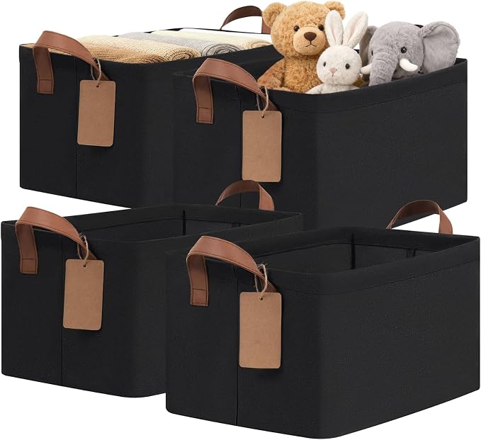 CHICVITA 4 Pack Fabric Storage Bins by CHICVITA
