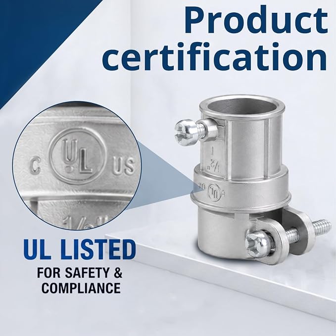 1/2 in. Squeeze EMT to Flex Coupling, UL Listed, 10 Pack | Zinc die-cast - Image 4