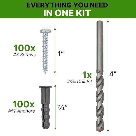 Drywall Anchors Kit, Includes 100 x Plastic wall Anchors - Image 6