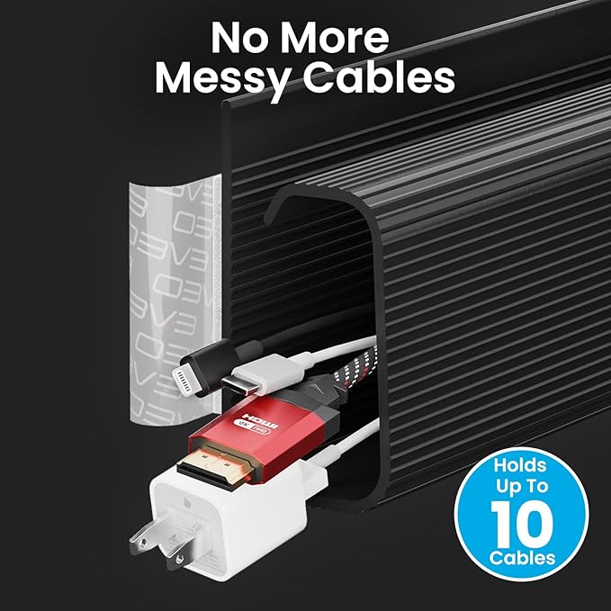 EVEO Cable Management Under Desk Kit- Under Desk Cable Management Cord Cover - Image 5