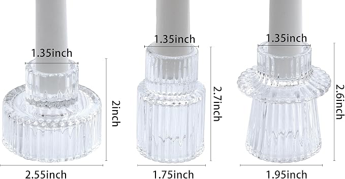 Vixdonos Glass Candlestick Holders Tealight Candle Holders - Image 2