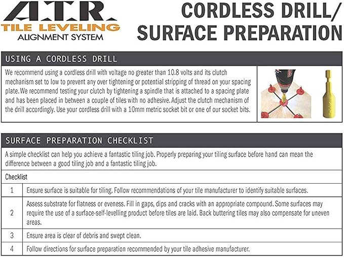 ATR Tile Leveling Alignment System 100 3mm FLOOR Edge Spacing Plate - Image 7