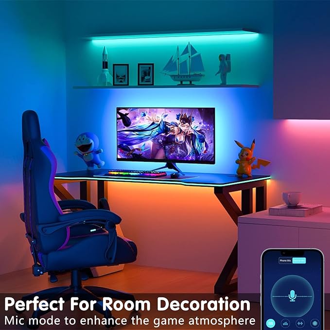 Keepsmile 100ft Led Strip Lights Bluetooth Smart App Control Music Sync Color - Image 7