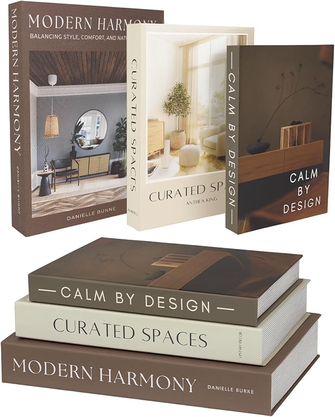 Modern Decorative Books Set of 3, Shelf or Entryway as Fall Decoration by UpstartDecor