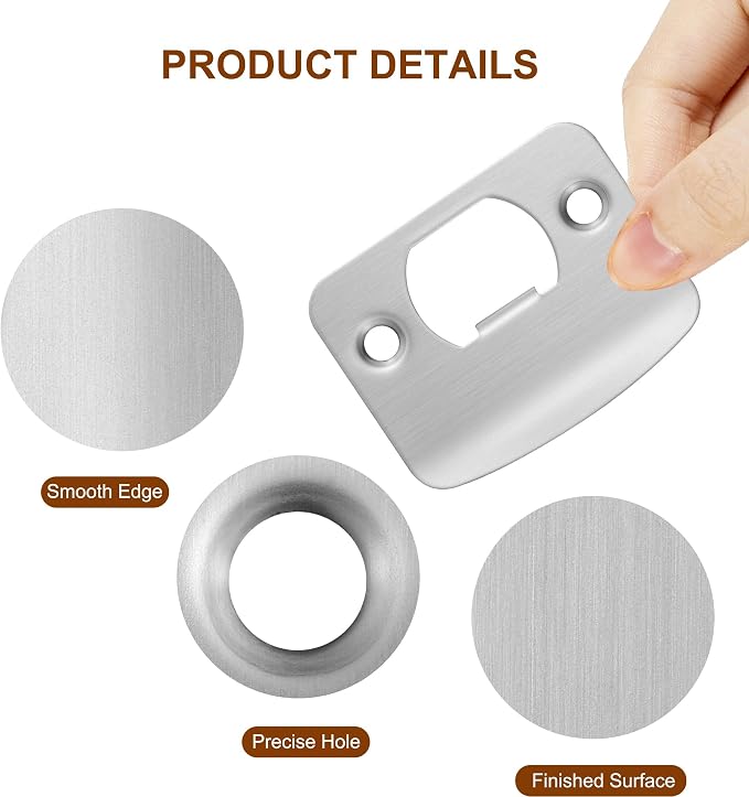 Door Strike Plate for Interior Doors, Brushed Nickel, 2 Pack | 2-1/4"x1-3/4" - Image 6