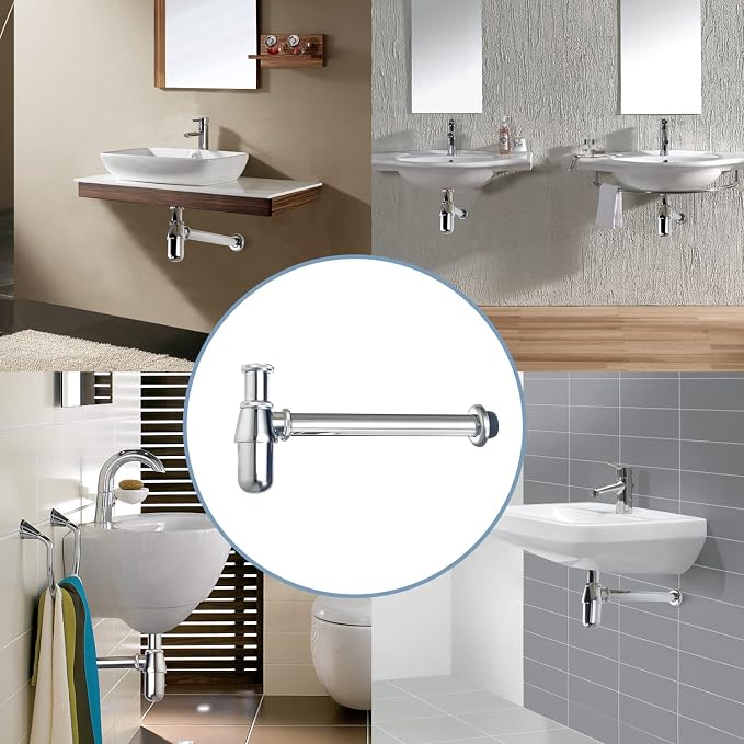 Contemporary Round Bottle P-Trap 1-1/4 Bathroom Lavatory Adjustable Basin Sink - Image 5