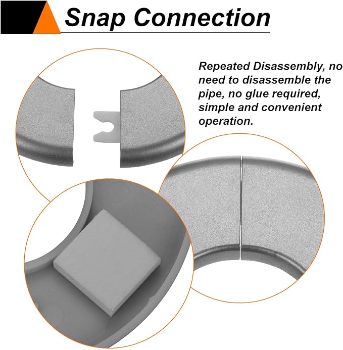 HARFINGTON 2pcs Wall Split Flange 22.5mm/0.9" Self-Adhesive Plumbing Cover - Image 4
