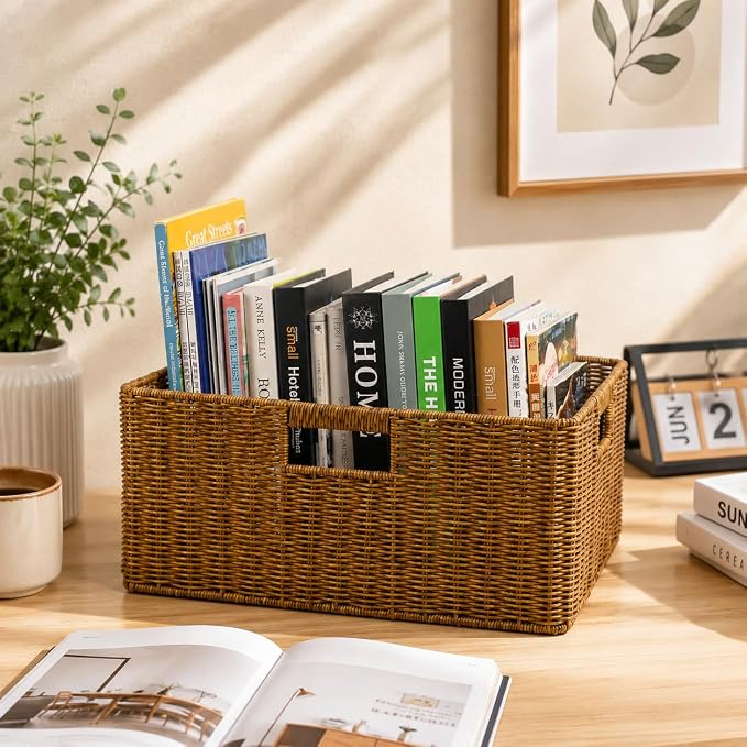 Large Wicker Basket, Waterproof Wicker Storage Basket - Image 7