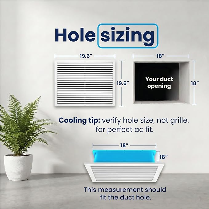 18x18 Aluminum Wall Ceiling Air Return Vent Cover HVAC Rustproof Grille - Image 3