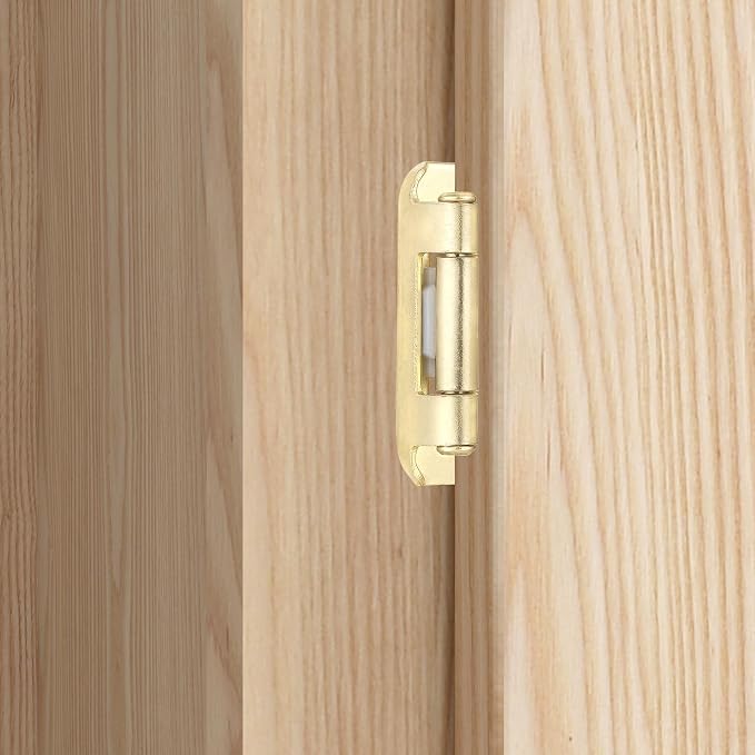 Gold Cabinet Hinges, 1/2” Overlay, 4 Pack | - Image 3