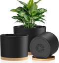 Plant Pots, 10/9/8 Inch 3 Pack Cylindrical Flower Pots by KUGAZ