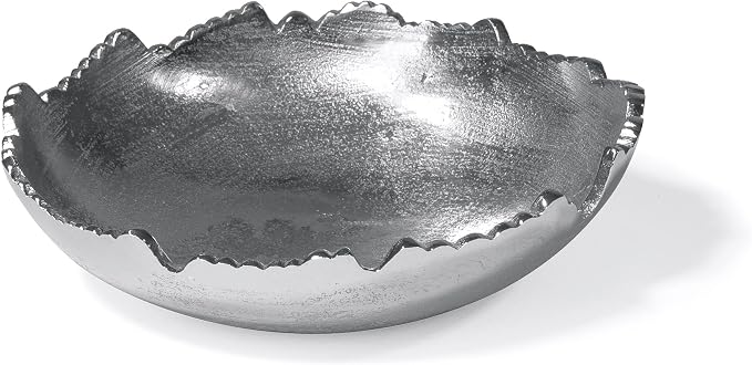Red Co. 8.75” Silver Moon Decorative Metal Torn Hammered Asymmetrical by RedCo