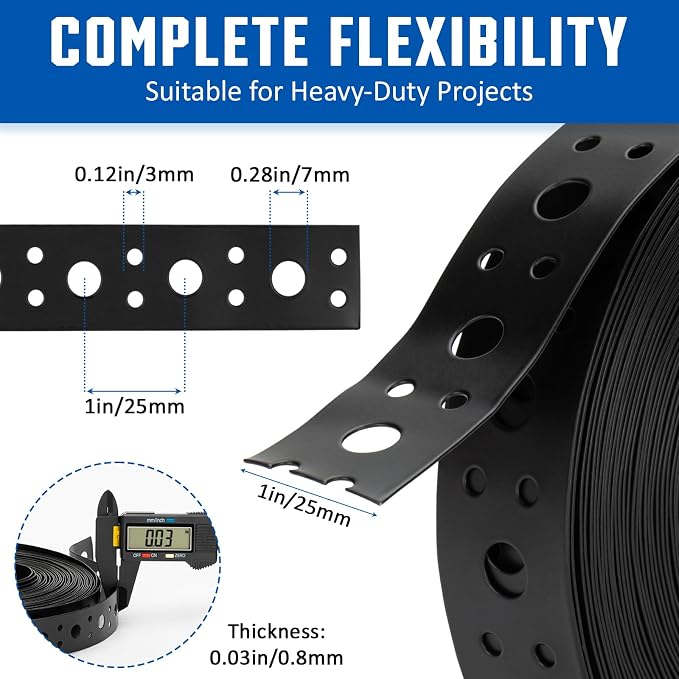 Black 1 Inch x 33FT Metal Strapping - Image 2