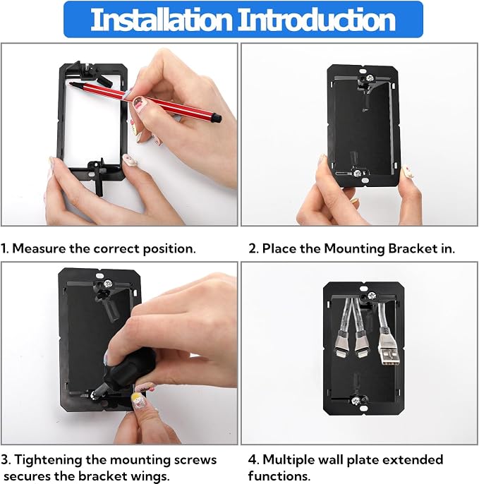 Tlence 25 Pack Low Voltage Mounting Bracket, 1 Gang Flush Mounting Wall Plate - Image 4