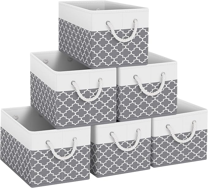Storage Bins 6-Pack, Foldable Storage Baskets by Fabtotes