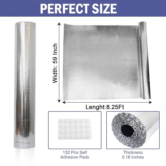 YoleShy Double Reflective Insulation 59 in X 8.25 FT RV Window Insulation - Image 6