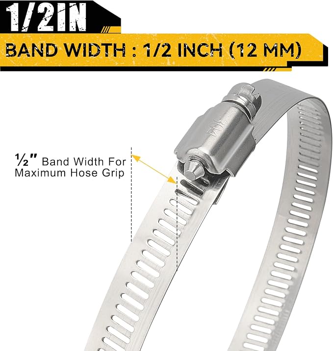 4 Pack 4 Inch Hose Clamp, 304 Stainless Steel Quick-Screw Dryer Vent Clamp | - Image 5