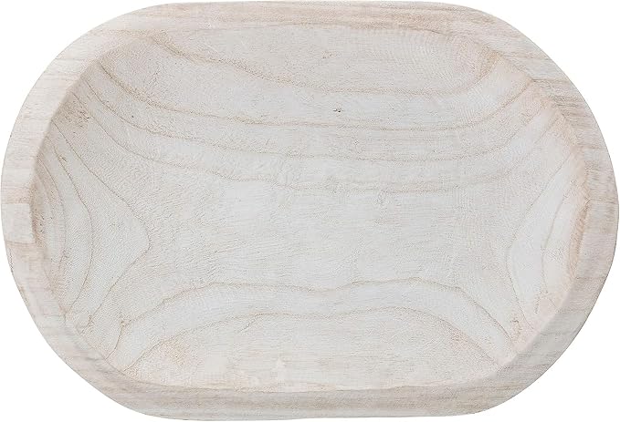 Large Whitewashed Decorative Wood Bowl - Image 3