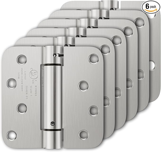 Luxbaro 6 Pack Self Closing Door Hinges, 4 Inch Spring Loaded Door Hinges by Luxbaro