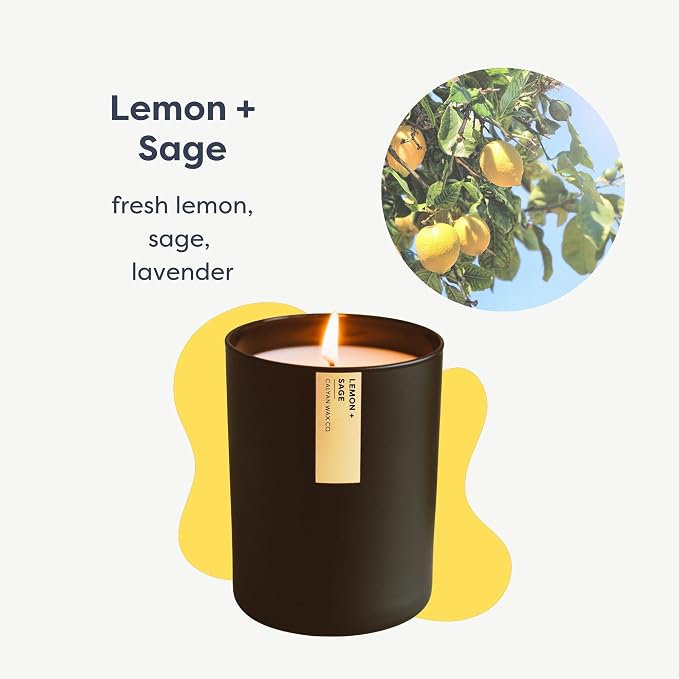Lemon & Sage Scented Candle - Image 2