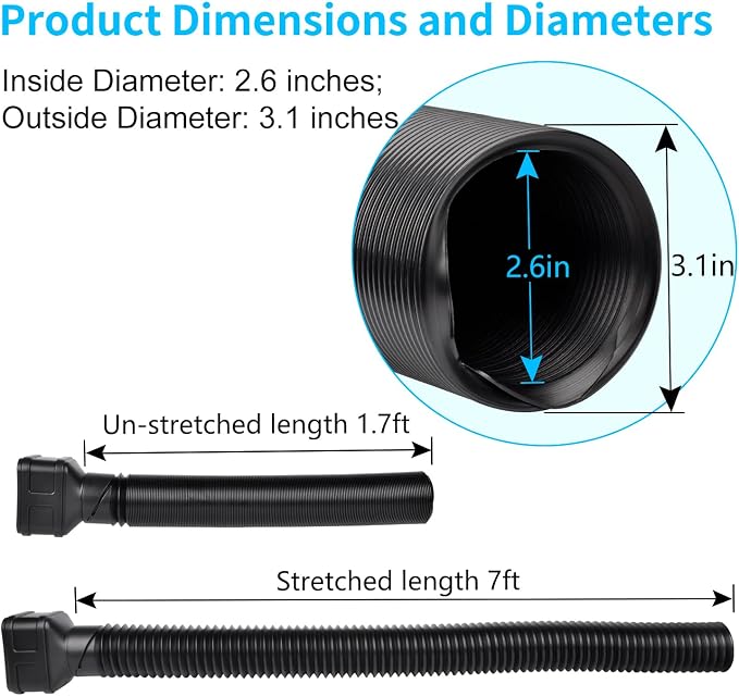 Prestantious 7ft Long Downspout Extensions Flexible Drainage Pipe, Corrugated - Image 3