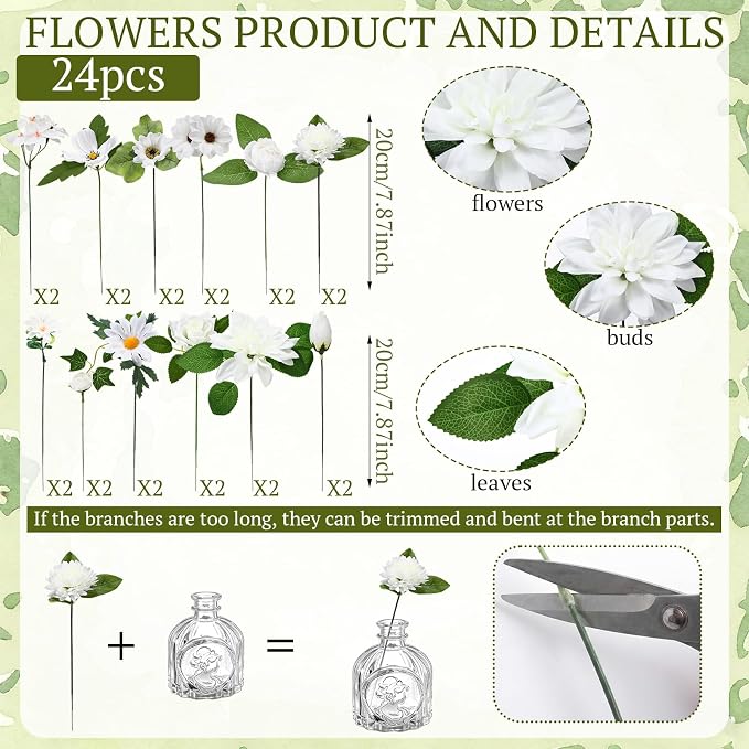 36 Pcs Artificial Flowers Table Centerpiece - Image 6