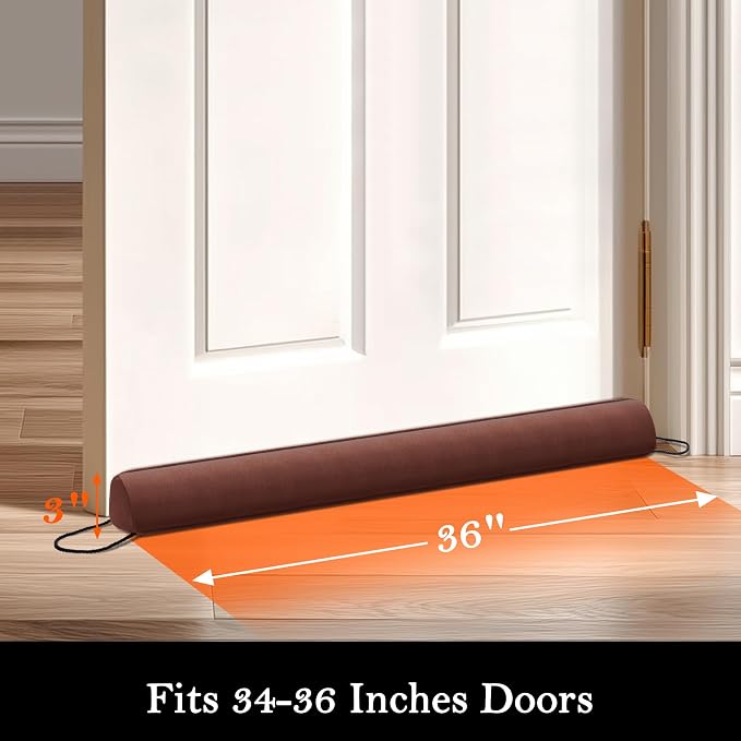 Sunolga Door Draft Stopper, Removable Washable Cover, Blocks Hot and Cold Air - Image 2
