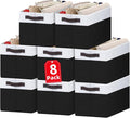 8 Pack Large Storage Baskets for Room Organization, Decorative Fabric Foldable by Criusia