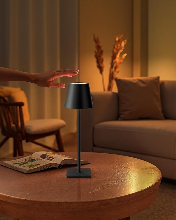 KDG 2 Pack Cordless Black Table Lamps, RGB Color Stepless Dimming Desk Lamp | - Image 7