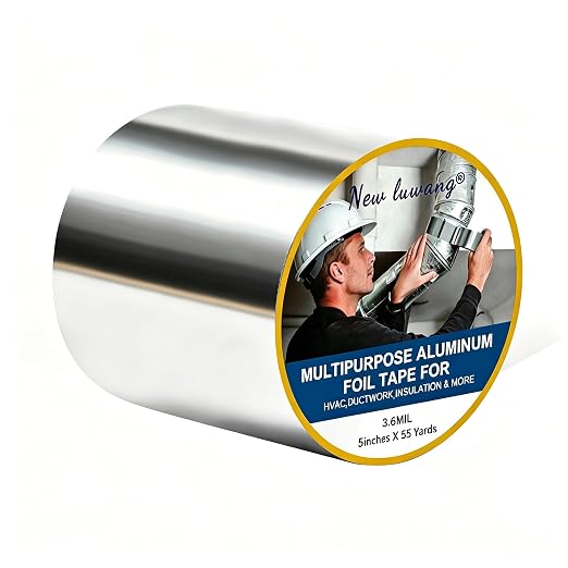 Aluminum Foil Tape, 5 in x 55 yd Heavy Duty Silver HVAC Tape | Aluminum High by Unknown