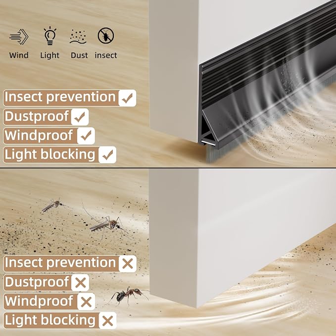 KNEELISA 39”X 2 Pack Door Sweep Brush Bottom Exterior & Interior, Silicone | - Image 4