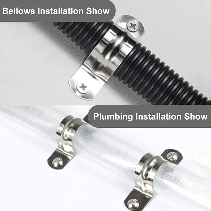 50 Pcs 1/2inch Rigid Pipe Strap, Two Hole Stainless Steel Strap U Bracket - Image 7