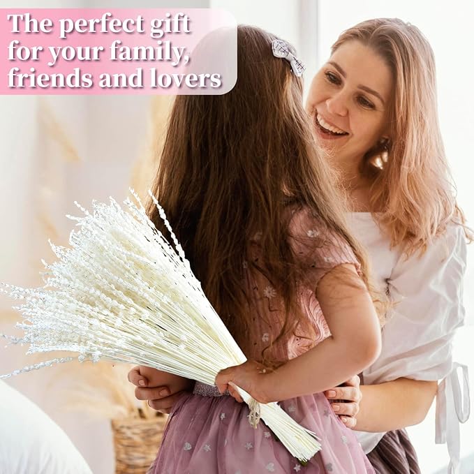 Glicrili Dried Lavender Flowers Real Stems White Bouquet - Image 5