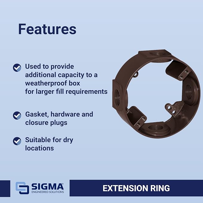 Sigma Engineered Solutions 14236BR Weatherproof Round Extension Ring - Image 2